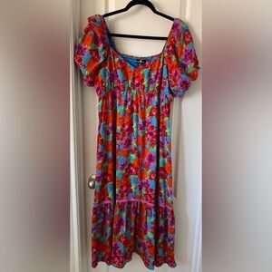 MidnightDoll floral puff sleeve dress size XL